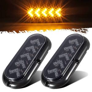 lot 45220 image: Partsam 2Pcs 6 Oval Arrow Turn Signal Lights Truck Trailer Amber 25LED Surface Mount Smoke Lens Waterproof Sealed Led Marker Clearance Lights Indicators Flange Mount 12V - Retail $22