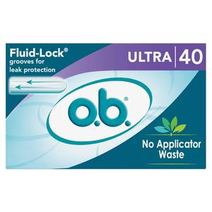 lot 45222 image: o.b. Tampons No Applicator, Fragrance-Free - 40ct  Applicator-Free Tampons Ultra, Feminine Care, ob Tampon Ultra, Period Products - Retail $8