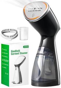 lot 45225 image: OGHom Portable Travel Handheld Steamer for Clothes, Garment Wrinkle Remover, 1000W Strong Penetrating Fabric Steamer, for Home, Office, Travel (ONLY FOR 120V) - Black - Retail $39