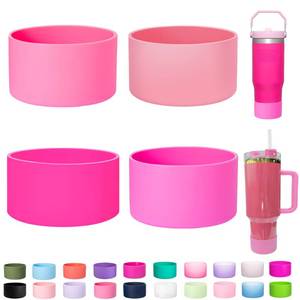 lot 45231 image: Silicone Boot for Stanley Cup 40-30oz, Tumbler Accessories for Stanley Quencher H2.0 30oz 40oz & IceFlow 20oz 30oz boots,Non-Slip Rubber Bottom Protector cover Noise Reduction,Food-Grade 2 pack - Retail $10