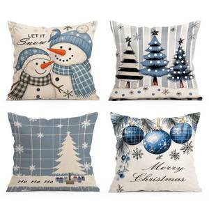 lot 45241 image: BEWQ Green Ramadan Pillow Covers 18X18 inch Set of 4, Black and Blue Lanterns Crescent Moon Outdoor Throw Pillow Cases for Home Couch Sofa Ramadan Decorations