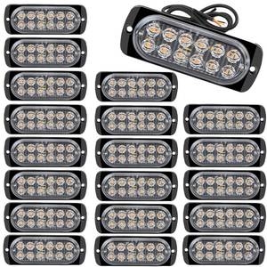 lot 45243 image: Aluminum LED Strobe Light 12 LEDs Per Light  18 Flash & Steady Modes  AmberWhite Dual-Color Warning Lights  IP65 Waterproof Ideal for Trucks, Trailers & Towing Vehicles 20 pcs - Retail $66