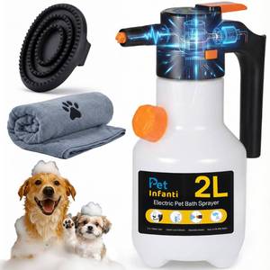 lot 45246 image: Electric Dog Shampoo Dispenser & Foamer Rechargeable Dog Soap Sprayer with Brush & Towel, Portable Pet Bathing Kit for Cats & Dogs (2L)
