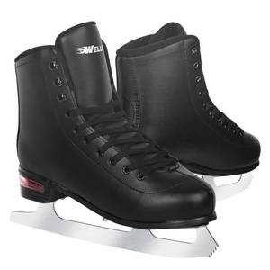 lot 45250 image: Ice Skates for Women and Men, Adult Figure Skates with Air Cushion, Classic Black Figure Skating Shoes Size 8 with Velvety Lining for Indoor& Outdoor - Retail $50