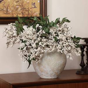 lot 45268 image: Zeyune 3 Pcs Spring White Faux Berry Stem Realistic Sedum Stem Spray Artificial Flowers Picks Branches Fake for Wedding Holiday Seasonal Farmhouse Mantel Harvest DIY Home Decorations(35 Inch) - Retail $40
