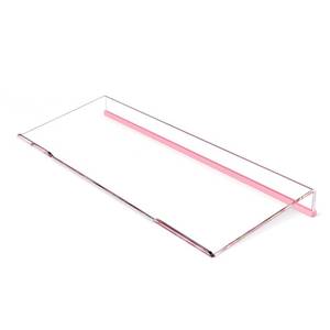 lot 45270 image: BEEGO Ergonomic Computer Keyboard Stand - Clear Acrylic Keyboard Riser Tilted Keyboard Holder Keyboard Tray with Lightpink Non-Slip Strip for Easy Typing at Home School Office Desk Accessories - Retail $13