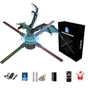 lot 45283 image: 3DHologramFan,18.1 HologramFan  Library,Missyou Holographic Fan with HD LED 2000  1444PX Resolution Picture Fan Spinner Small for ShopBarChristmasHalloween - Retail $109