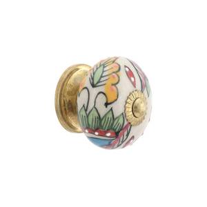lot 45285 image: Rasiya Art Dresser Knobs for Cabinets and Drawers - Handmade Ceramic Kitchen Cupboard Wardrobe Pull Handle Countryside Boho Decor Furniture Hardware - Multicolor Leaf - Pack of 4