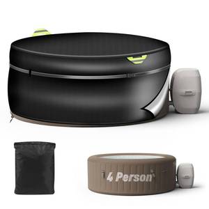 lot 45290 image: DTNESS Portable 4 Persons Insulated Round Hot Tub Cover, 79x28.3 420D Full Coverage Outdoor Hot Tub Thermal Cover for Keeping Warm Extra Insulation, UV Resistant Waterproof Spa Safety Protector - Retail $35