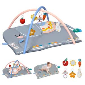 lot 62024 image: BEINGMATE Care Baby Play Gym Tummy Time Mat, Oversize Elephant Activity Mat with 6 Detachable Toys, Promote Motor Skills & Sensory Development Mat, Newborn Infant Baby Essentials Gift - Retail $39