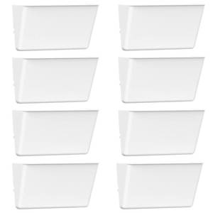 lot 62028 image: Gawerk Clear Acrylic Single Pocket, Plastic Hanging Wall Mount File Holder for Office Home (White, 8 Pack) - Retail $39