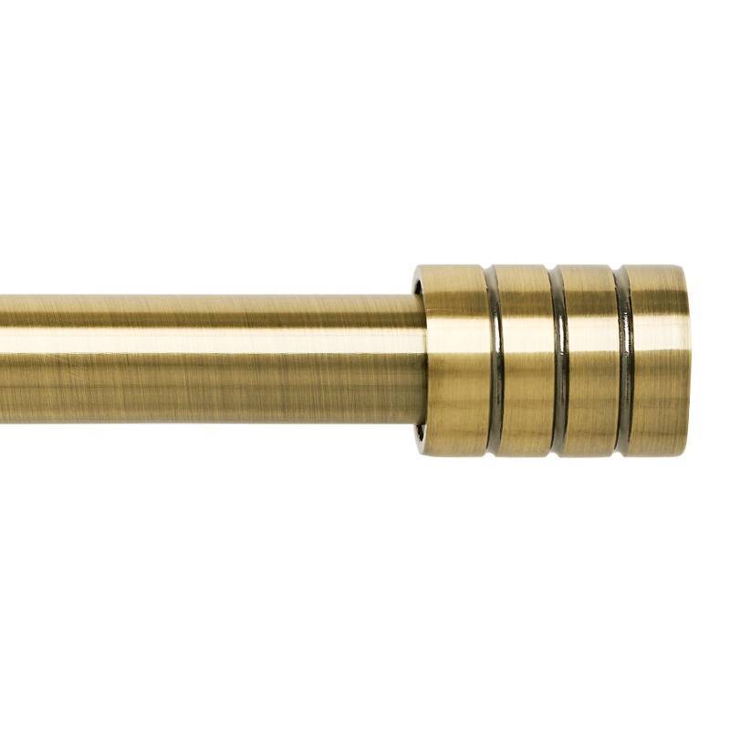 lot 44134 image: Antique Brass Curtain Rods for Windows 30 to 52 Inch,34 Inch Curtain Rod Set For Indoor and Outdoor,Easy to Install - Retail $24