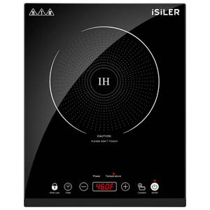 lot 17027 image: Portable Induction Cooktop, iSiLER 1800W Sensor Touch Electric Induction Cooker Cooktop with Kids Safety Lock, Countertop Burner with Timer, 9 Power Levels Suitable for Iron, Stainless Steel Cookware - Retail $70