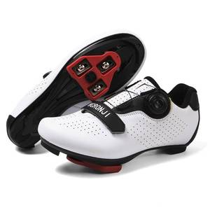lot 22293 image: Cycling Shoes, Unisex Delta Cleats Compatible, Indoor Peloton and Outdoor Road Bike Shoes for Men and Women White Size 38 - Retail $30