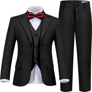 lot 22299 image: Boys Suit Size 14Y Black Blazer with Tie for Boys Formal  - Retail $68