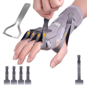 lot 22305 image: Radial Nerve Palsy Splint Brace for Wrist drop, 5 Fingers Extension, Stroke Patient Recovery, Finger Limp, Crutch Palsy, MCP Arthroplasty, for both Left and Right Hand - Gray - Retail $60