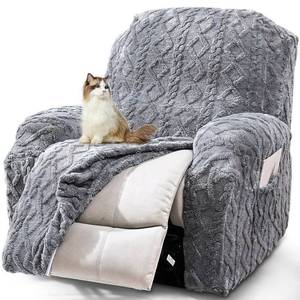 lot 22315 image: JOKIVTOU Recliner Chair Covers 4-Pieces Reclining Chair Slipcovers with Pocket& Elastic Bottom, Soft Feel Fitted Lazy Boy Sofa Couch Cover Washable, Stretch Recliner Furniture Protector - Retail $39
