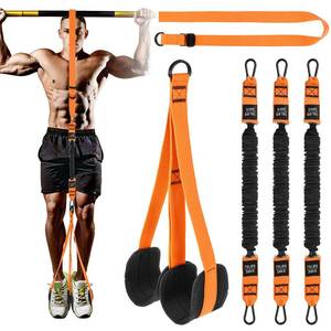 lot 22326 image: Ptwola Pull Up Assistance Bands 75-225LBS Heavy-Duty Adjustable Resistance Band with Dual Feet Support Pedals Strength Training Workout Equipment for Beginners Chin Up Home Fitness Body Stretching - Retail $13