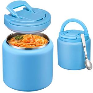 lot 31804 image: Itslife Soup Thermo for Hot Food Kids 25.5oz Lunch Containers with Buckle Lid Wide Mouth Hot Food Jar Vacuum Insulated Stainless Steel Bento Box Leakproof with Spoon - Retail $18
