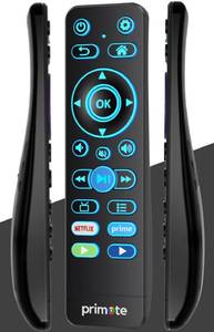 lot 31821 image: Primote Remote wBacklit for Fire& Roku Smart-TVs (Not for Stick or Box), for Insignia-Toshiba-TCL-Hisense-ONN-Sharp-Pioneer-Element TV - Retail $15
