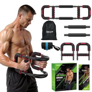 lot 31830 image: Vanlgs Twister Arm Trainer for Men, Chest Workout Equipment 5-Level Adjustable (40-130lb) with Ergonomic 27° Targets BicepsClipThigh, Portable Exerciser for Home Gym Travel Fitness, Red - Retail $40