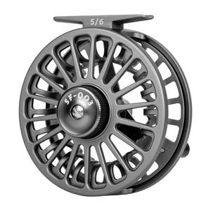 lot 31836 image: SF SF-003 56wt Fly Fishing Reel with Aluminum Alloy Body, Easy-Change Spool for Freshwater, Matte Gunmetal Gray Fly Reel Ideal for Anglers of All Levels - Retail $40