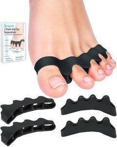 lot 31845 image: snqqmtt 4PCS Silicone Toe Separators Spacers for Women Men, Bunion Corrector for Overlapping Toes, Toe Straightener for Relieve Plantar Fasciitis (Large) - Retail $10