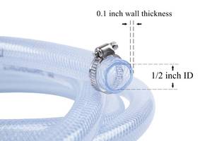 lot 31847 image: JUNZHIDA High Pressure Braided Clear Flexible PVC Tubing 12 ID, - Retail $13