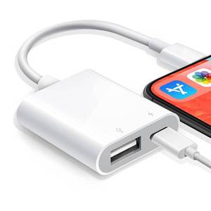 lot 31851 image: Apple MFi Certified Lightning to USB 3.0 Adapter for iPhone iPad With Charging Port - Supports Flash Drive, Hard Disk, SD Card Reader, Microphone and MIDI - Plug & Play - Retail $6