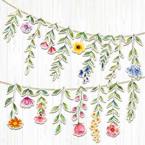 lot 31853 image: Containlol Flower Banner Wildflower Garland for Garden Woodland Theme Flower Garland Girl Tea Party Hanging Decor for Birthday Wedding Bridal Baby Shower Supplies Decoration(Bright) - Retail $7
