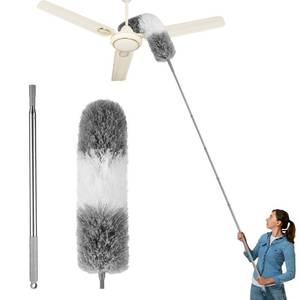 lot 31861 image: Dusters for Cleaning,Feather Duster with Extension Pole,Ceiling Fan Cleaner Duster,Long Duster Extended Handle,Blind Cleaner Dusting - Retail $8