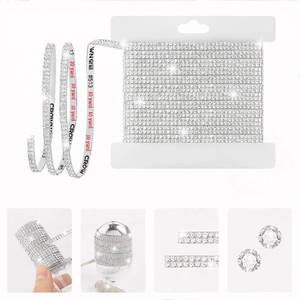 lot 31862 image: LYXMYGS  Rhinestone Ribbon Self Adhesive Crystal Rhinestones,2-Rows0.2in Width Bedazzling Strips,Rhinestone Strips for DIY Craft,Rhinestones for Crafting,Home Decor,Transparent Crystal - Retail $7