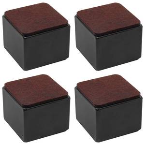 lot 31865 image: Bonsicoky 4 Pcs Self-Adhesive Furniture Bed Risers, Square Heavy Duty Carbon Steel Table Sofa Risers Adds 2 Height with Felt Pad,Black - Retail $16