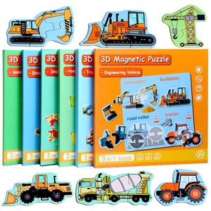 lot 31869 image: Magnetic Puzzles for Kids Ages 1-3, Travel Toddler Puzzles Ages 2-4 Year, Excavator Refrigerator Magnet for Kids Learning Gift for Road Trip missing 1 piece  - Retail $15
