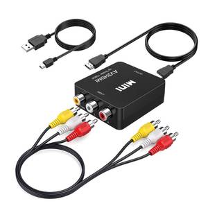 lot 31874 image: Chodwe RCA to HDMI Converter, RCA to HDMI Adapter, 1080P Mini Composite CVBS AV to Hdmi Video Audio Converter Adapter for N64 Wii PS2 PS3 Xbox VHS(Only for TV with HDMI Port) - Retail $12