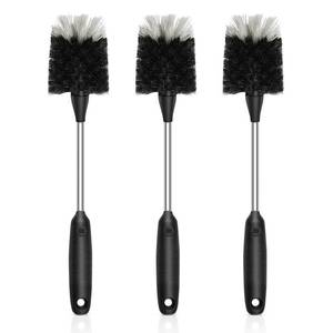 lot 45348 image: SetSail Bottle Brush of 3 Pack, 13-in Long Stainless Steel Handle Water Bottle Cleaner Brush Non-Slip Grip Bottle Brushes for Cleaning Water Bottles Sport Bottles Coffee Mugs Glasswares Cups, Black