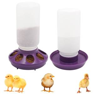lot 45376 image: HHNIULI 2-in-1 Chick Starter Set, 0.3Gal Chick Feeder and Waterer Kit for Baby Chicken Duck Brooder Duck Feeder Quail Feeder Chicken Feeder and Waterer Set - Retail $16