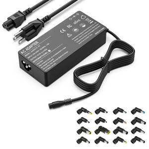 lot 45377 image: AYKLCZUU 90W Universal Laptop Charger Adapter Replacement for HP Dell Acer Asus Lenovo Toshiba Samsung Sony Google MacBook Fujitsu Gateway Notebook Ultrabook Chromebook Power Supply Cord with 16 Tips - Retail $20
