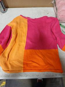 lot 45381 image: ECOWISH Women Sweater Long Sleeve Color Block Knit Pullover Sweaters Crew Neck Patchwork Casual Loose Jumper Tops Medium (Color May Vary)