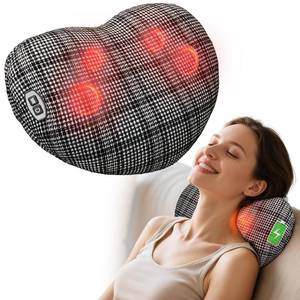 lot 62033 image: CuPiLo Back Massager for Pain Relief, Mothers Day Gifts for Women Men FSA Eligible HSA, Cordless 120min Neck and Back Massager, Plush Skin-Friendly Kneading Massage Pillow for Full Body Relaxation - Retail $70
