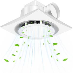 lot 62037 image: Heromind Bathroom Exhaust Fan with Light, 110 CFM, 1.0 Sones, 12.16 Ceiling Vent Fan with 20W LED Light, 3 Adjustable Color Temperatures, Ideal for Bathrooms and Toilets - Retail $70