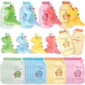 lot 62043 image: Agekub 23 Packs Valentines Day Gifts for Kids Plush Toys Keychains with Valentine Gifts Cards for Boys Girls Toddlers Friends Classroom School Exchange Party Favors - Retail $20