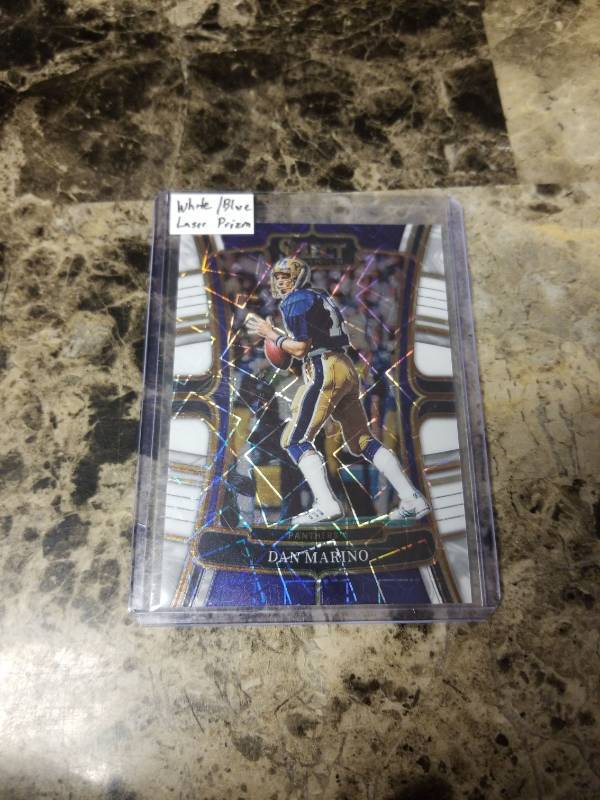 lot 457 image: 2023 Panini Select Draft Picks Dan Marino Pittsburgh Panthers WhiteBlue Laser Prizm