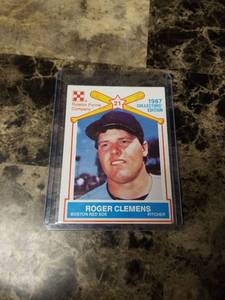 lot 554 image: 1987 Ralston Purina Company Roger Clemens Boston Red Sox Baseball Card