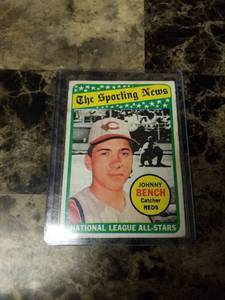 lot 555 image: Topps NL All Stars Johnny Bench Cincinnati Reds Baseball Card