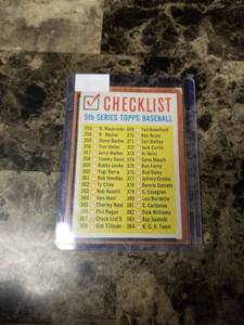 lot 557 image: 5th Series Topps Baseball Checklist
