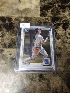 lot 575 image: 2020 Topps Bowman Chrome Bobby Witt Jr. Kansas City Royals Rookie Baseball Card
