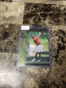 lot 581 image: 2001 Upper Deck Tigers Tales Tiger Woods Rookie Card