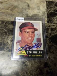 lot 598 image: 1953 Topps Stu Miller St. Louis Cardinals Autographed Baseball Card