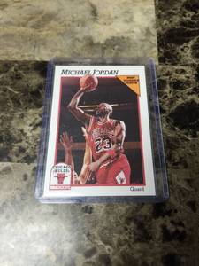 lot 603 image: 1991 NBA Hoops Michael Jordan Chicago Bulls Basketball Card
